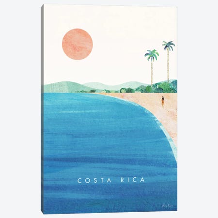 Costa Rica Travel Poster Canvas Print #RIV43} by Henry Rivers Art Print