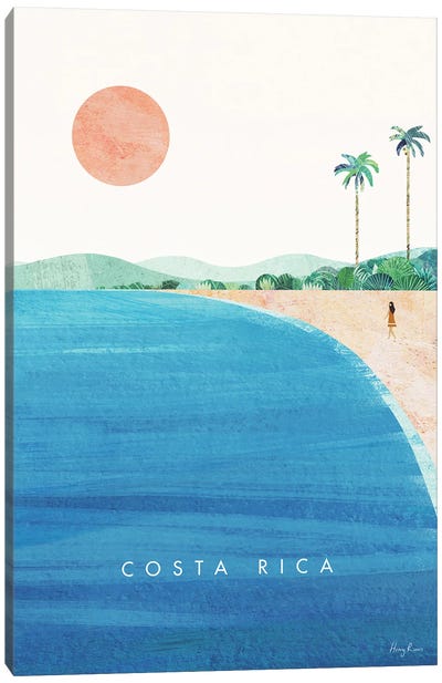 Costa Rica Travel Poster Canvas Art Print - Central America