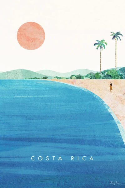 Central America: Costa Rica Travel Poster by Henry Rivers