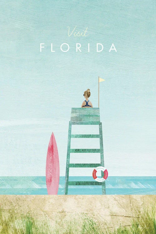 Florida Travel Poster by Henry Rivers wall art