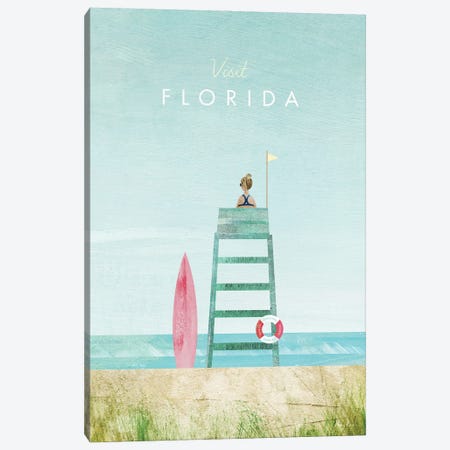 Florida Travel Poster Canvas Print #RIV44} by Henry Rivers Canvas Artwork
