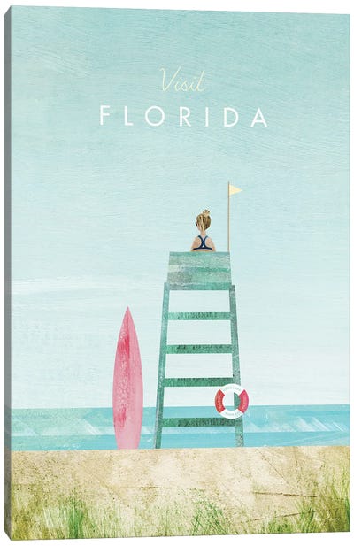 Florida Travel Poster Canvas Art Print - Henry Rivers