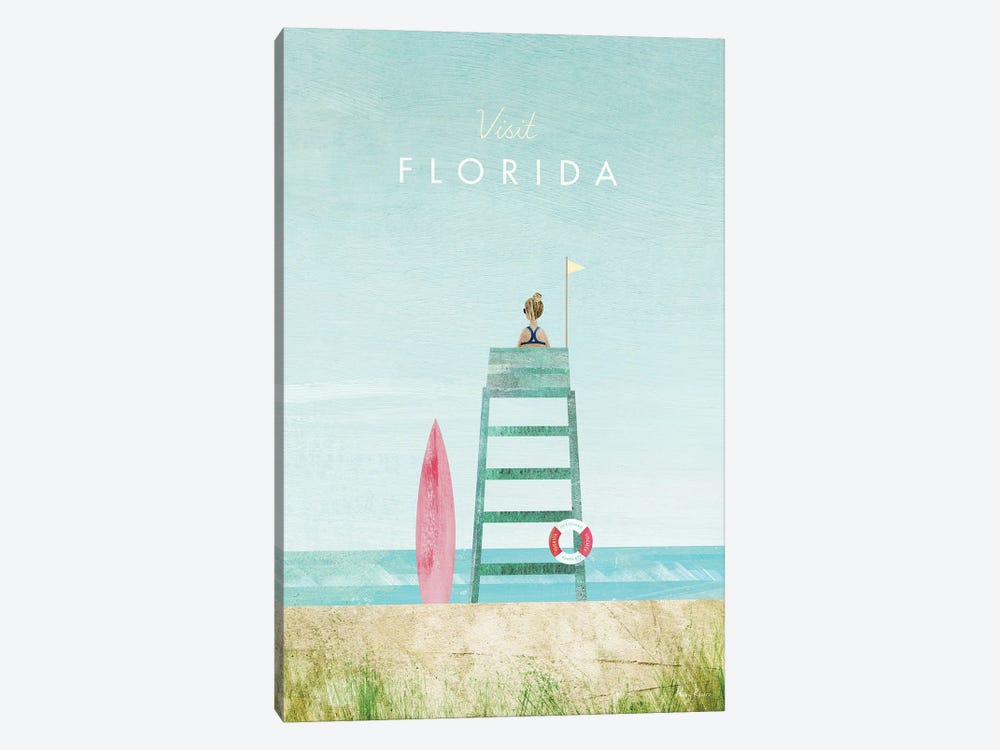 Florida Travel Poster by Henry Rivers 1-piece Canvas Art Print