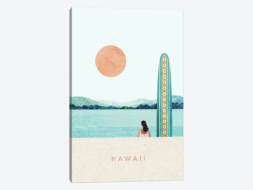 Hawaii Surf Travel Poster by Henry Rivers 1-piece Art Print