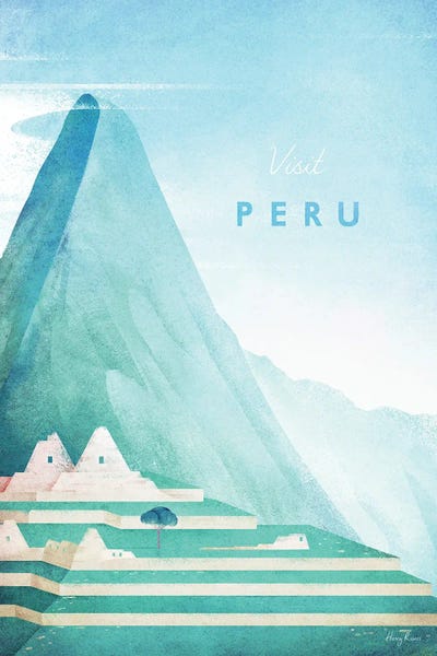 Peru Travel Poster by Henry Rivers metal wall art