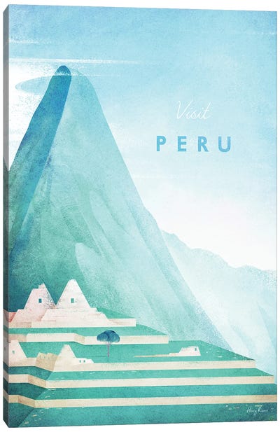 Peru Travel Poster Canvas Art Print - Henry Rivers