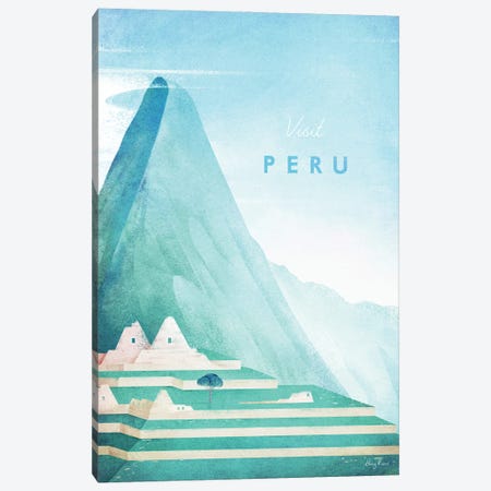 Peru Travel Poster Canvas Print #RIV47} by Henry Rivers Canvas Art