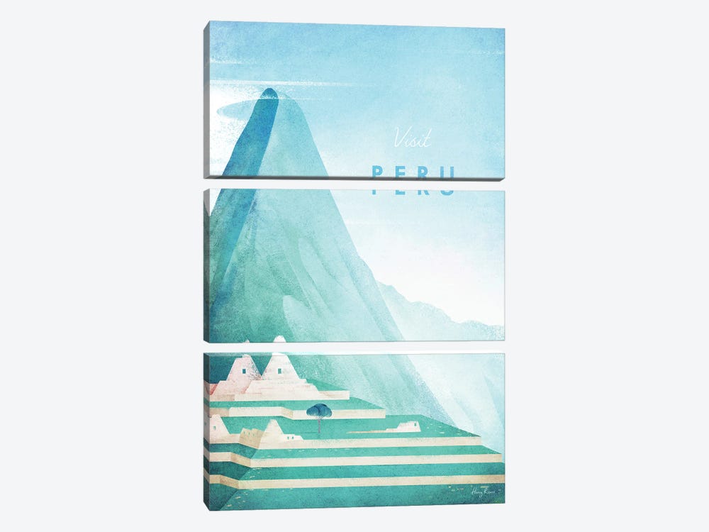 Peru Travel Poster by Henry Rivers 3-piece Canvas Art