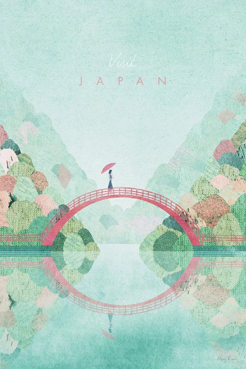 Japan Fall Travel Poster by Henry Rivers wall art