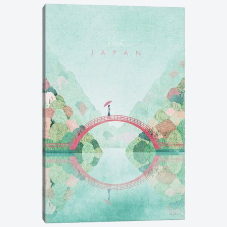 Japan Fall Travel Poster Canvas Print #RIV48} by Henry Rivers Art Print