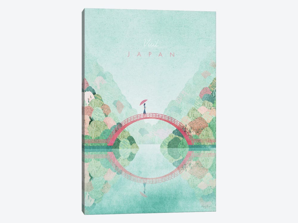 Japan Fall Travel Poster by Henry Rivers 1-piece Canvas Print