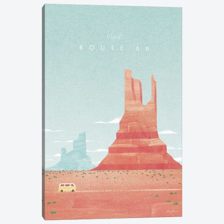 Route 66 Arizona Travel Poster Canvas Print #RIV49} by Henry Rivers Canvas Art Print