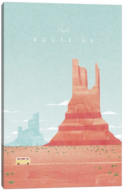 Route 66 Arizona Travel Poster Canvas Art Print - Henry Rivers