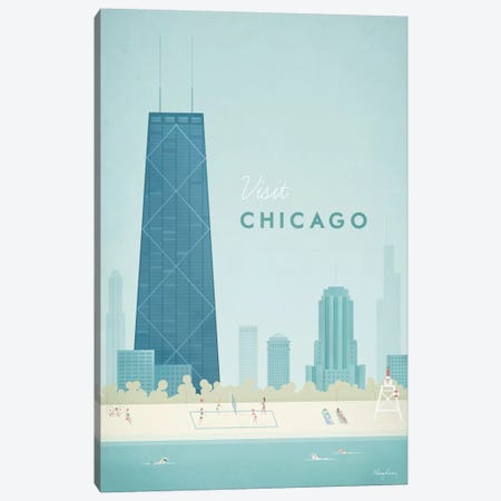 Chicago Canvas Print #RIV4} by Henry Rivers Canvas Wall Art