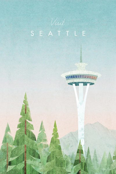 Henry Rivers: Seattle Travel Poster by Henry Rivers