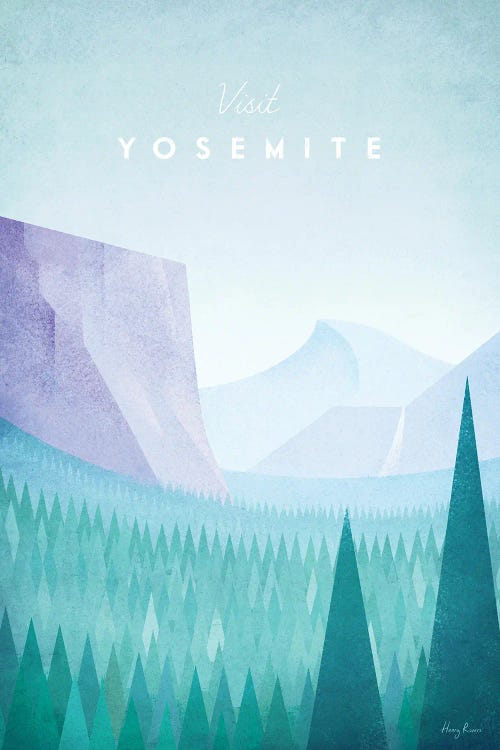 Yosemite National Park Travel Poster by Henry Rivers wall art