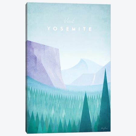 Yosemite National Park Travel Poster Canvas Print #RIV51} by Henry Rivers Canvas Artwork