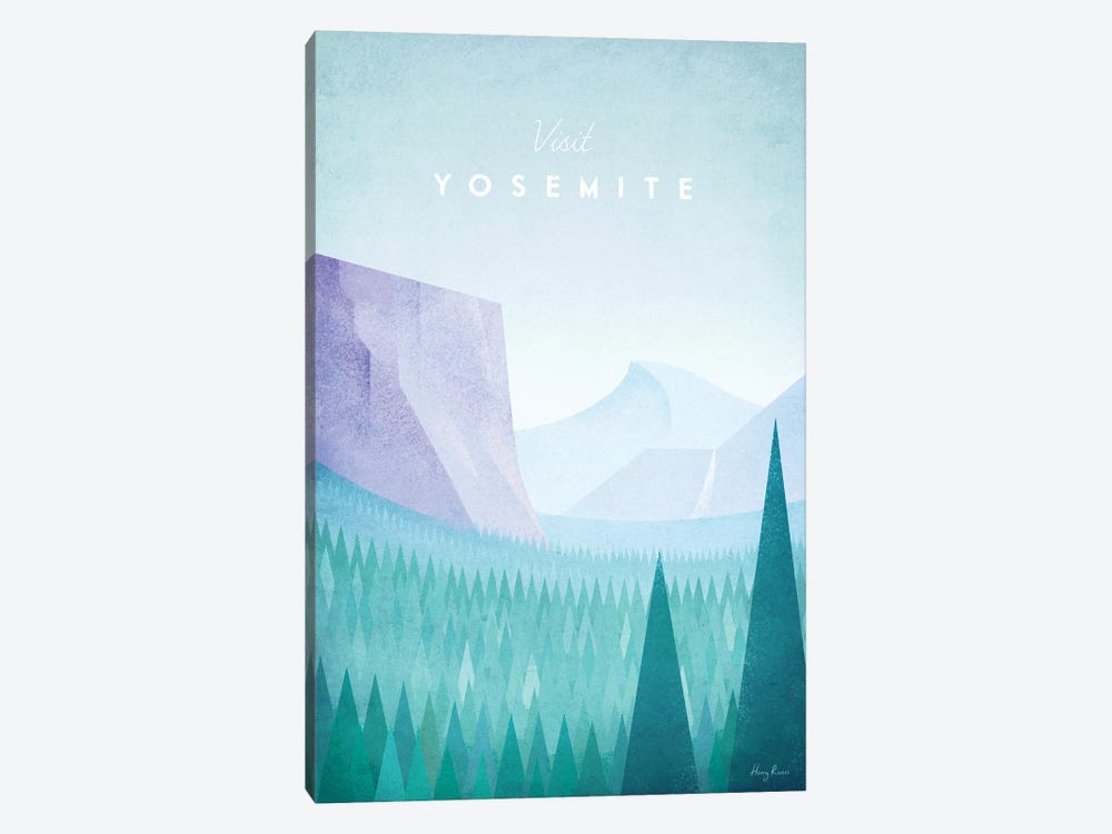 Yosemite National Park Travel Poster by Henry Rivers 1-piece Canvas Print