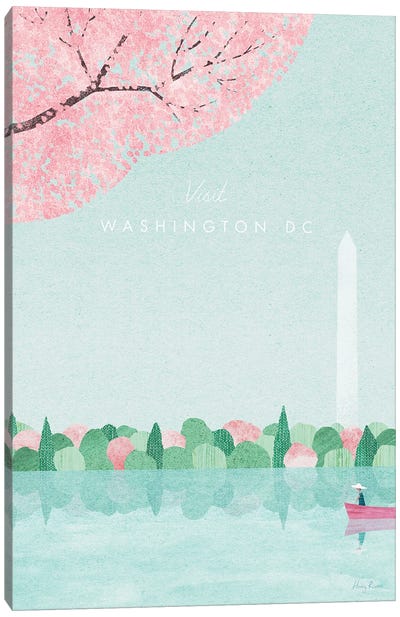 Washington DC Travel Poster Canvas Art Print - Henry Rivers