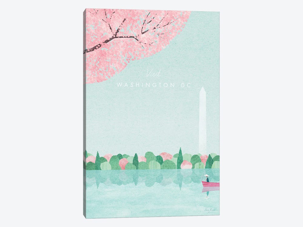 Washington DC Travel Poster by Henry Rivers 1-piece Canvas Artwork
