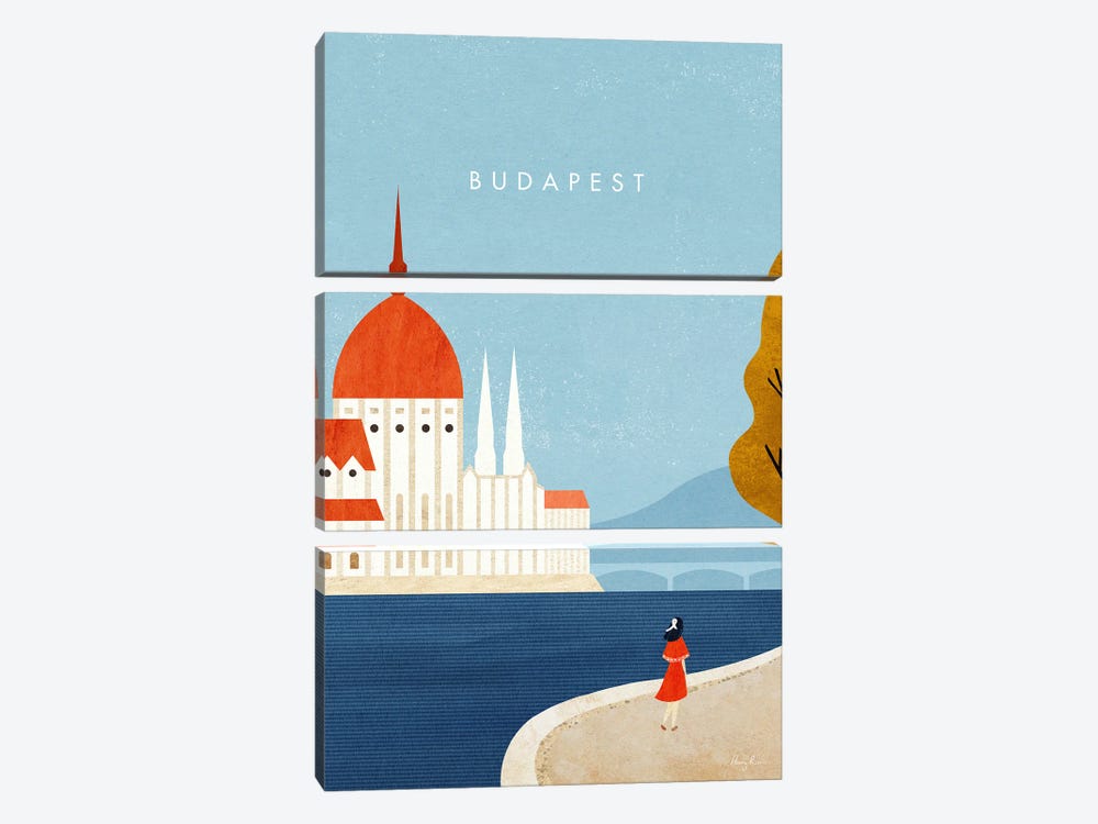 Budapest, Hungary Travel Poster by Henry Rivers 3-piece Art Print