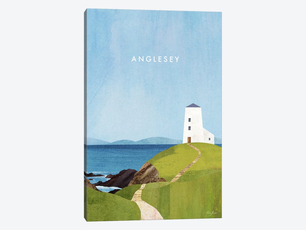 Anglesey, Wales Travel Poster by Henry Rivers 1-piece Canvas Wall Art