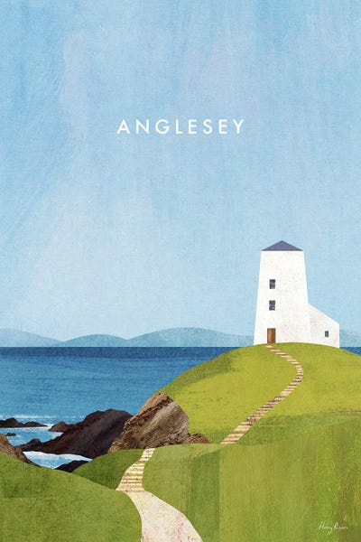 Lighthouses: Anglesey, Wales Travel Poster by Henry Rivers