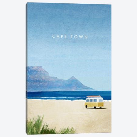 Cape Town, South Africa Travel Poster Canvas Print #RIV58} by Henry Rivers Canvas Art