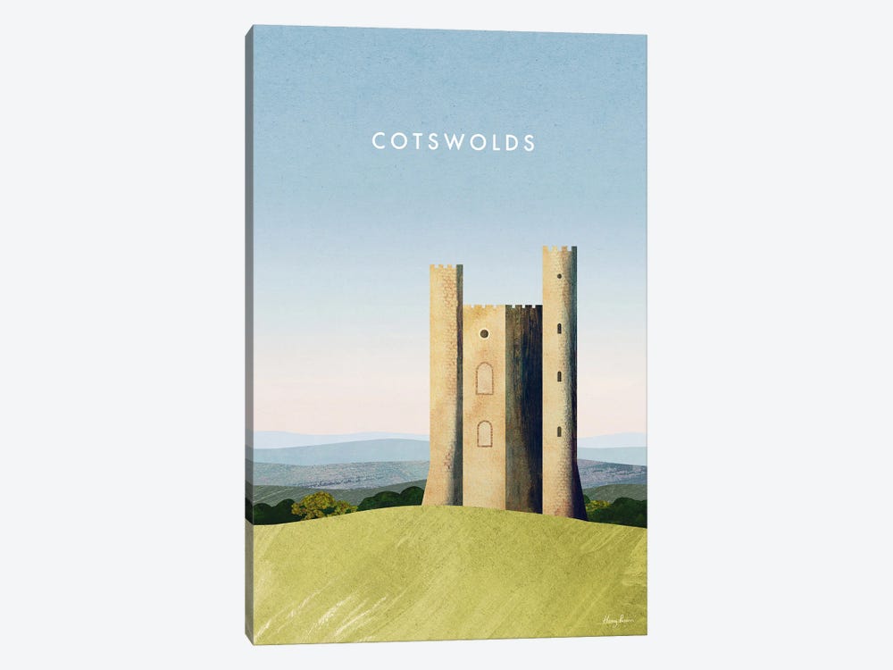 Cotswolds, England Travel Poster by Henry Rivers 1-piece Canvas Art Print