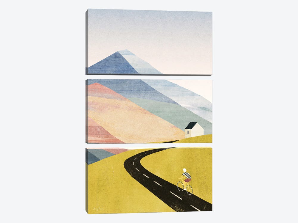 Cycling Home by Henry Rivers 3-piece Canvas Art Print