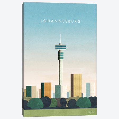 Johannesburg Travel Poster Canvas Print #RIV62} by Henry Rivers Canvas Print