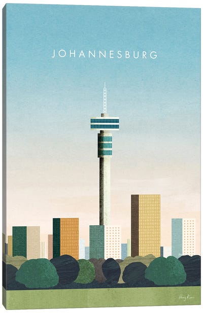Johannesburg Travel Poster Canvas Art Print - Henry Rivers