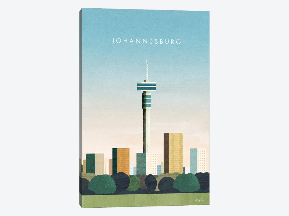 Johannesburg Travel Poster by Henry Rivers 1-piece Canvas Art Print