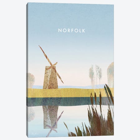 Norfolk, England Travel Poster Canvas Print #RIV65} by Henry Rivers Canvas Art