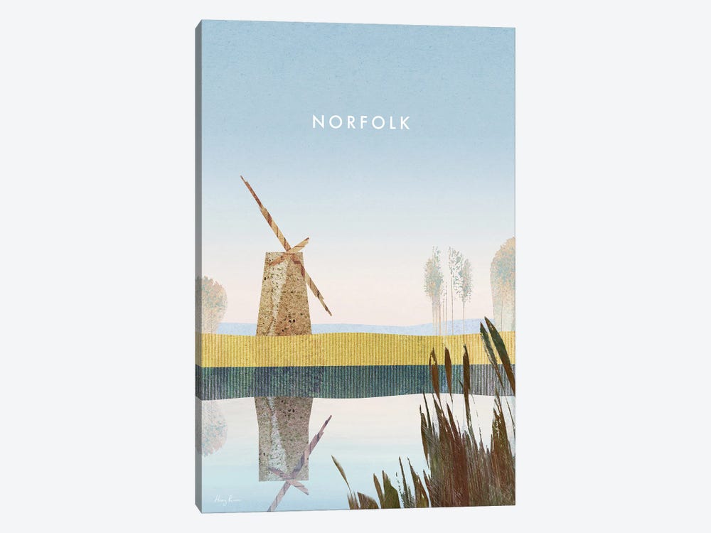 Norfolk, England Travel Poster by Henry Rivers 1-piece Canvas Artwork