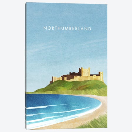 Northumberland, England Travel Poster Canvas Print #RIV66} by Henry Rivers Canvas Art
