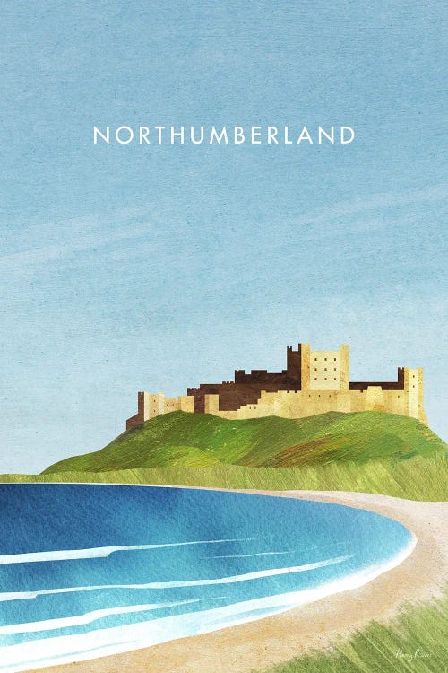 Northumberland, England Travel Poster