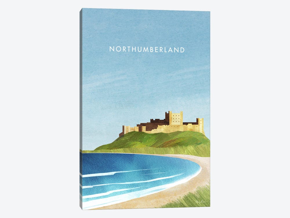 Northumberland, England Travel Poster by Henry Rivers 1-piece Canvas Print