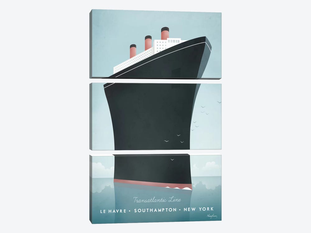 Cruise Ship by Henry Rivers 3-piece Art Print