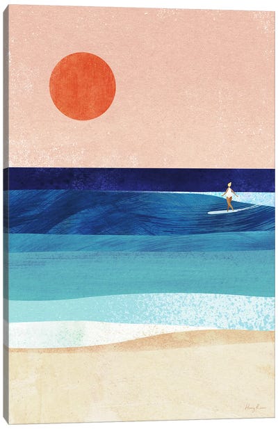 Surf Girl Canvas Art Print - Sandy Beach Art