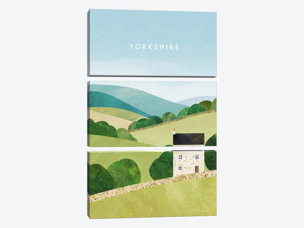 Yorkshire, England Travel Poster by Henry Rivers 3-piece Canvas Artwork