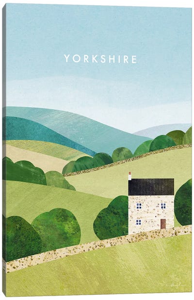 Yorkshire, England Travel Poster Canvas Art Print - Henry Rivers