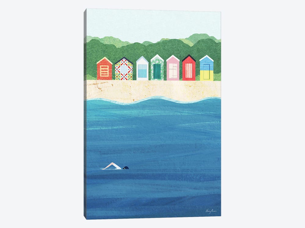 Beach Huts by Henry Rivers 1-piece Art Print