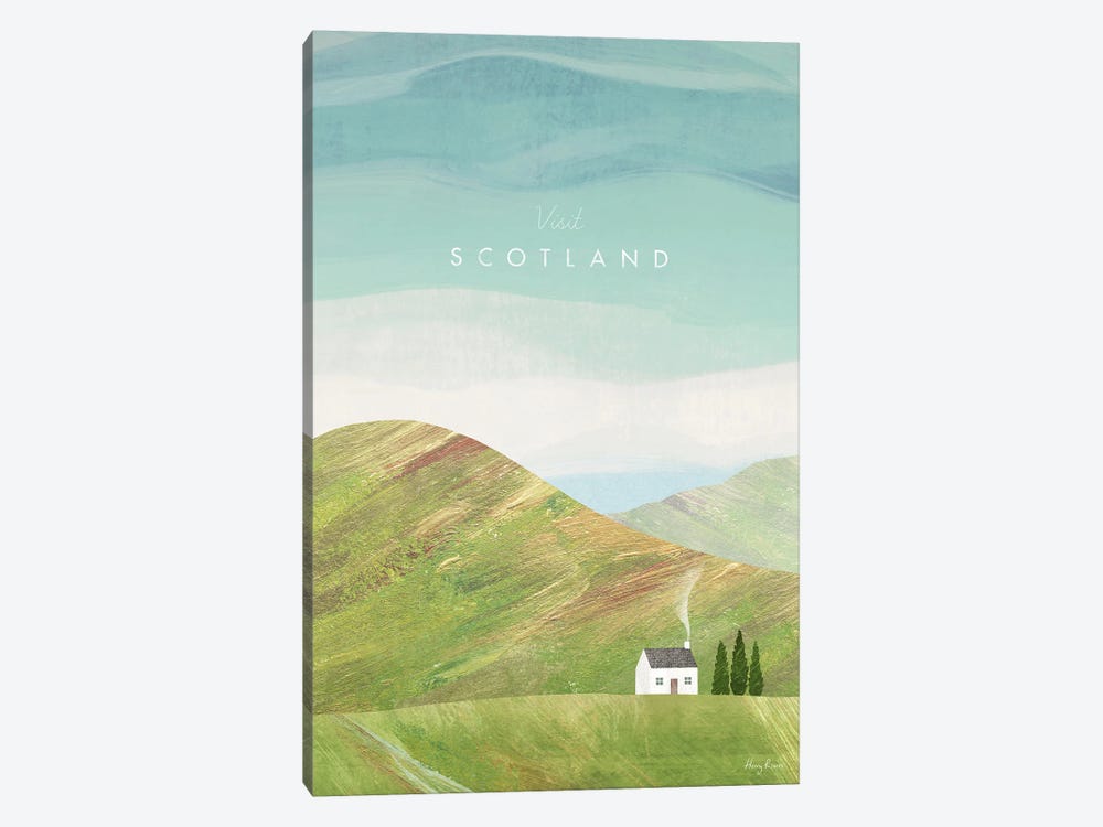 Scotland, Highland Travel Poster by Henry Rivers 1-piece Canvas Artwork