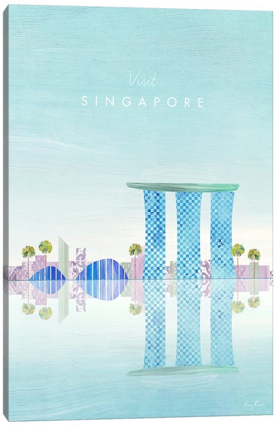 Singapore Travel Poster Canvas Art Print - Henry Rivers
