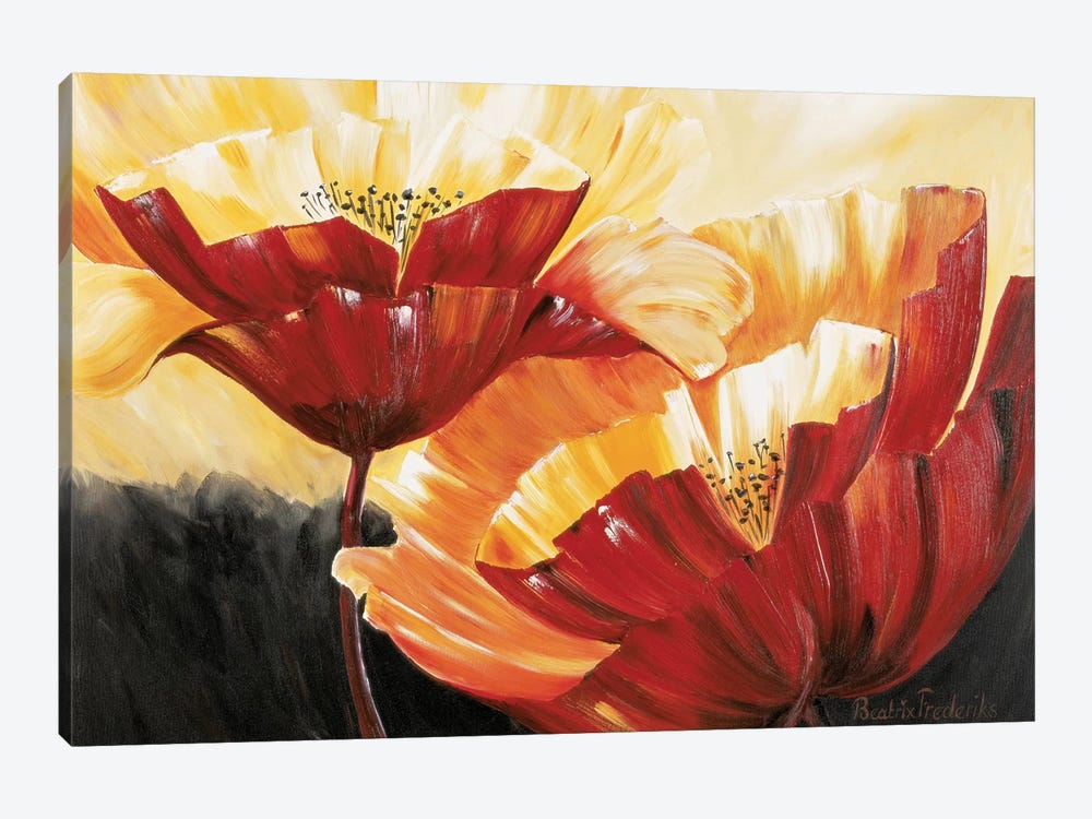 The Three Poppies by Beatrix Frederiks 1-piece Canvas Print