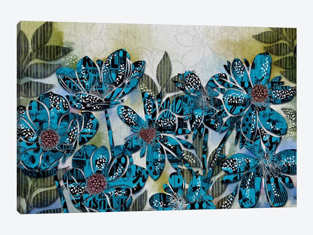 Modern Floral Blue by Robin Jorgensen 1-piece Canvas Art Print