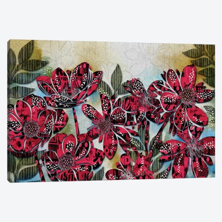 Modern Floral Red Canvas Print #RJO55} by Robin Jorgensen Canvas Art