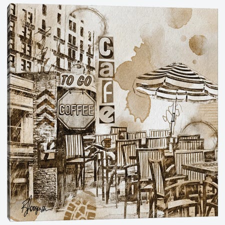 Coffee Cafe Honey Canvas Print #RJO61} by Robin Jorgensen Canvas Artwork