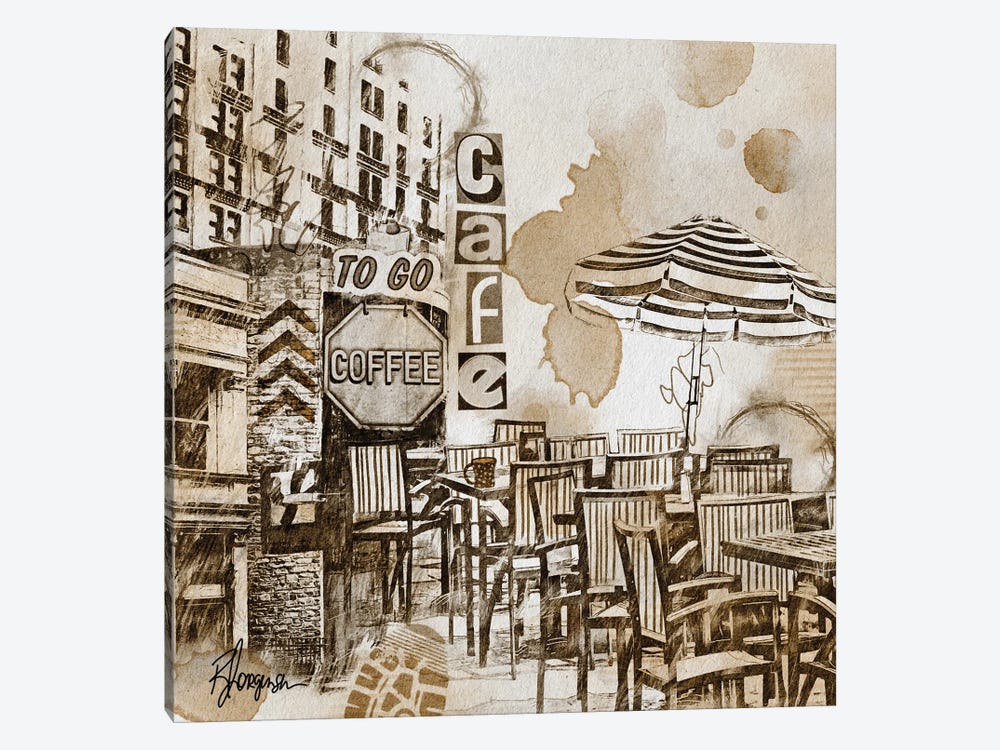 Coffee Cafe Honey by Robin Jorgensen 1-piece Canvas Print